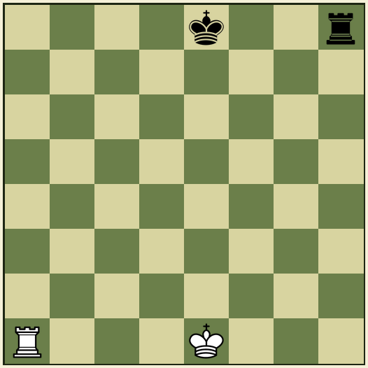 Avant le roque — grand roque blanc et petit roque noir